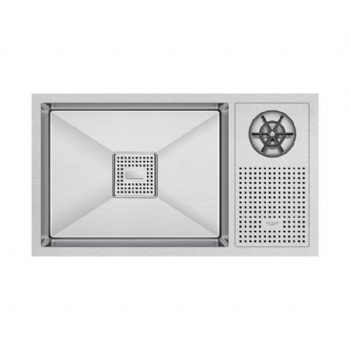 Sinks with glass pitcher rinser