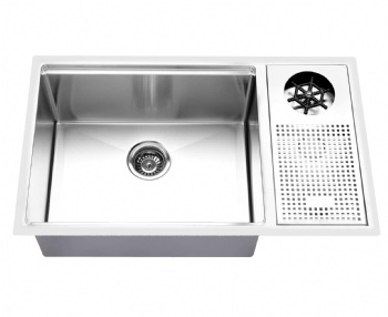 Sinks with glass pitcher rinser